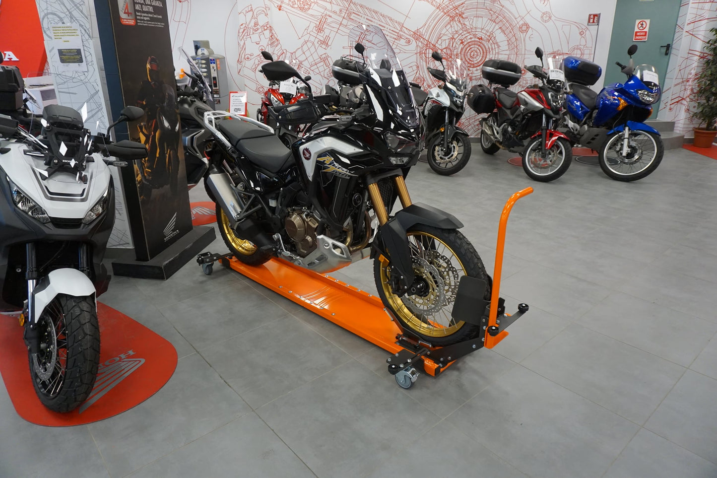 🔥🔥Heavy-Duty Motorcycle Dolly with Wheel Chock – Move Your Bike Effortlessly