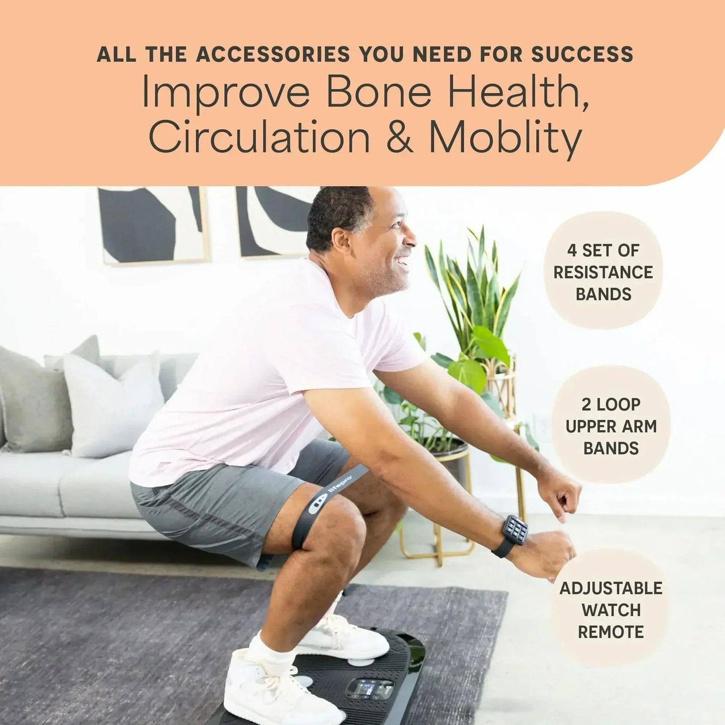 Lifepro Rumblex Plus™ 4D Vibration Plate with Resistance Bands